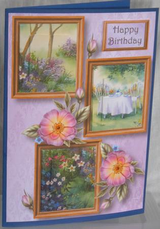 Tea in the Garden & Wild Roses Frame Trio by Linda Wright