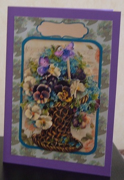 Vintage Pansies in a Basket by Linda Wright