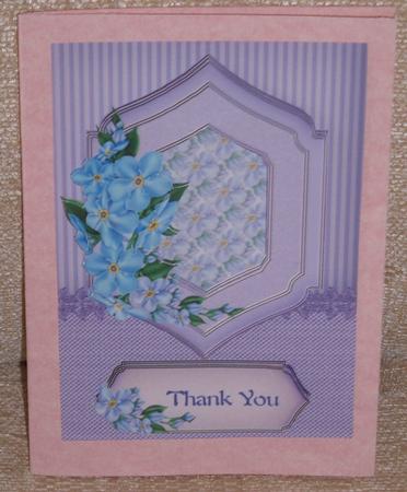 Forget Me Not Lavender Card Topper by Linda Wright