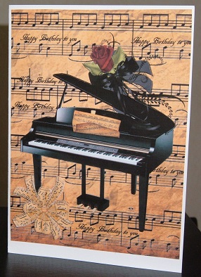 Sweet Music Piano and Rose by Linda Wright
