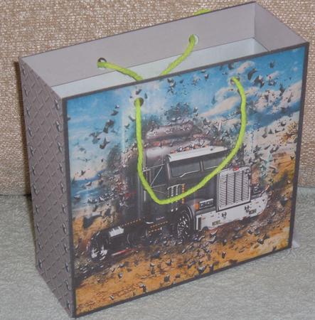 Shattered Big Rig Truck Black Gift Bag by Linda Wright