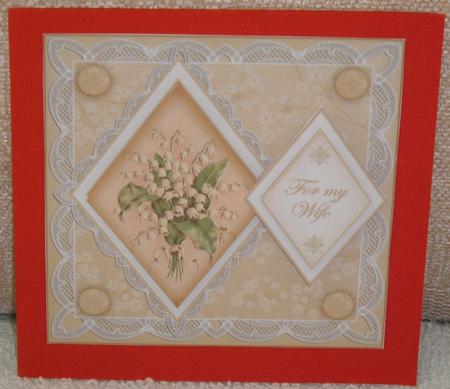 Lily of Valley My Wife 7in Double Diamond Topper by Linda Wright