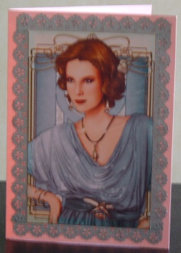 Art Deco Lady Elise Aqua Topper by Linda Wright