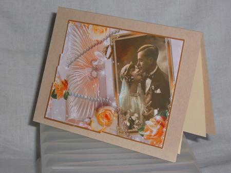 Vintage Wedding - Anniversary #2 Scalloped Corner Stacker by Linda Wright