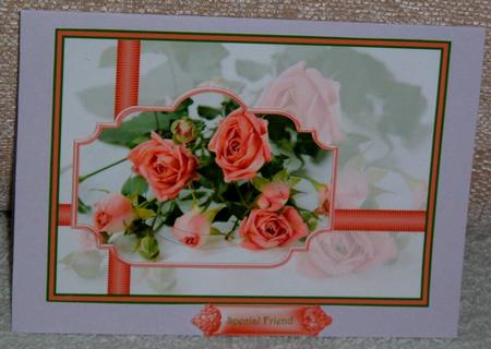 Pink Rose Display Card with Toppers by Linda Wright