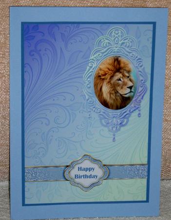 Lion Male Birthday A4 by Linda Wright