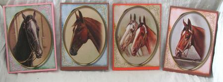 4 , Notelets ,tags or Small Cards , Horses  by Linda Wright