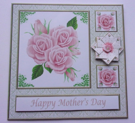Quintet Frames Set 2 Damask Print (Regal Rose Color Palette) by Shirley Thompson