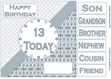 Paper Pack 032 Digital Paper/Backgrounds - Shades of Blues - A4 - 210mm x 297mm by Shirley Thompson