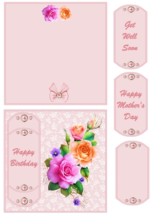 Shabby Chic Rose A4 Digital Paper by Shirley Thompson