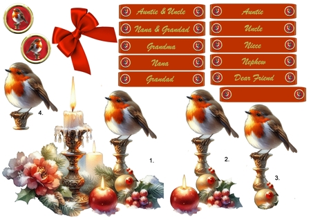 Robin and Candlelight Topper and Decoupage No.5 by Shirley Thompson