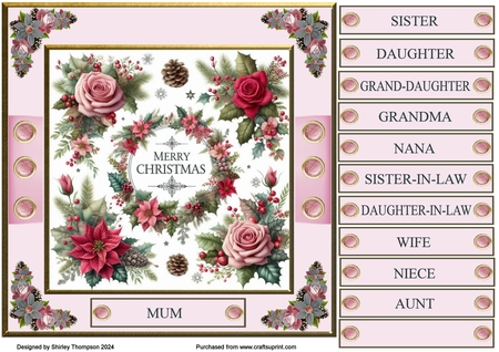 12  Christmas Floral Toppers by Shirley Thompson