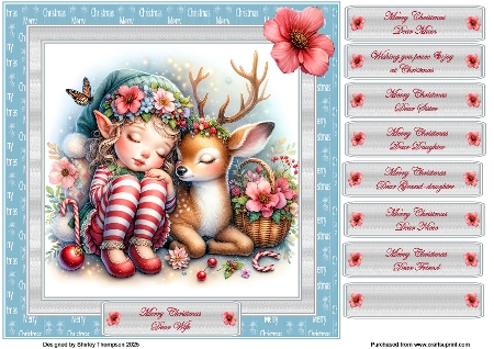 Sleeping Santa Help - Illustrations for Cards, Mini kits & Designers by Shirley Thompson