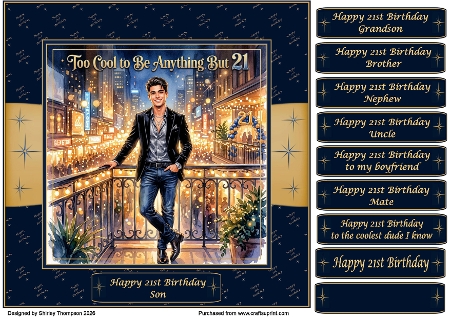 21st Birthday Wishes male  by Shirley Thompson