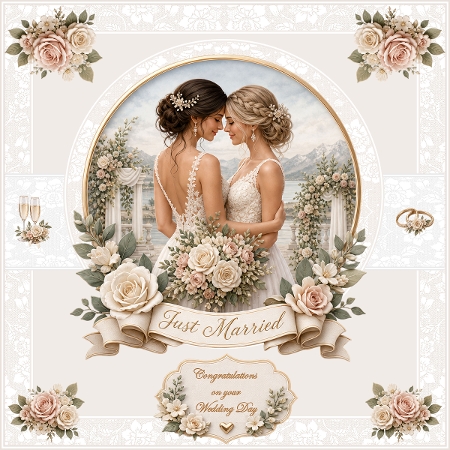 Mrs & Mrs 2 Large Clipart Collection in PNG  by Shirley Thompson