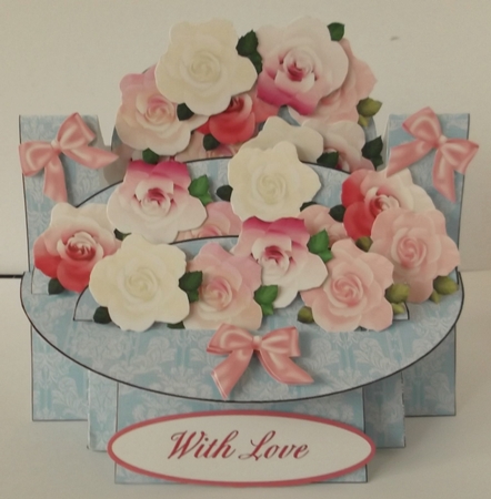 Pink Roses 3D Shelf Card by Shirley Thompson