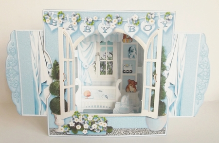 3D Room with a View - Sweet Dreams New Baby Boy by Shirley Thompson