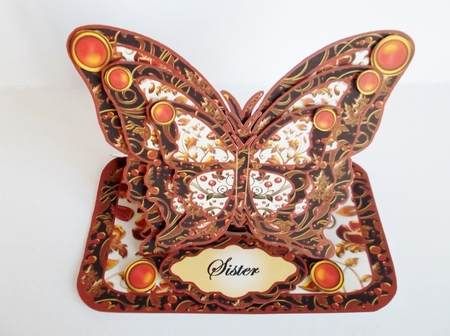 Layered Butterfly Easel - Autumn Gold by Shirley Thompson