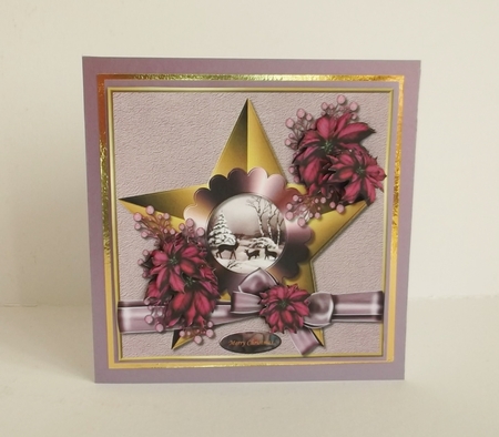 Christmas Star & Purple Poinsettias by Shirley Thompson