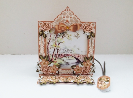 The Bridge Lace Top Easel Card & Envelope Kit by Shirley Thompson