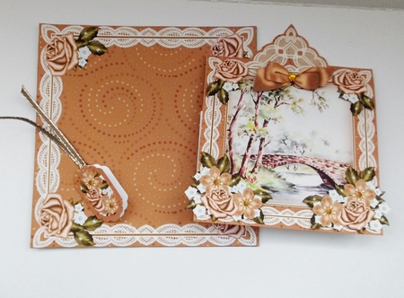 The Bridge Lace Top Easel Card & Envelope Kit by Shirley Thompson