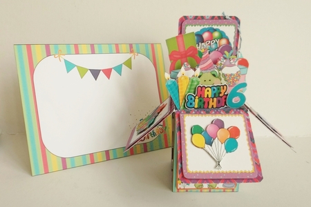 Birthday Child Girl Boy Children Box Pop Up Card by Shirley Thompson