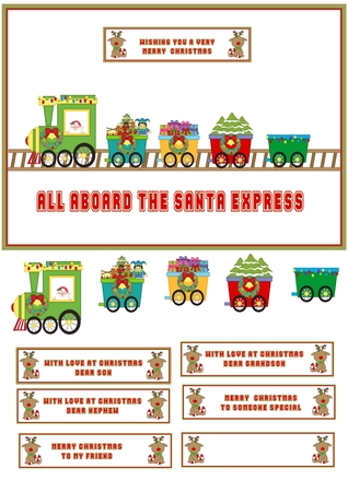 Christmas Train 1 Clipart Clip Art by Shirley Thompson