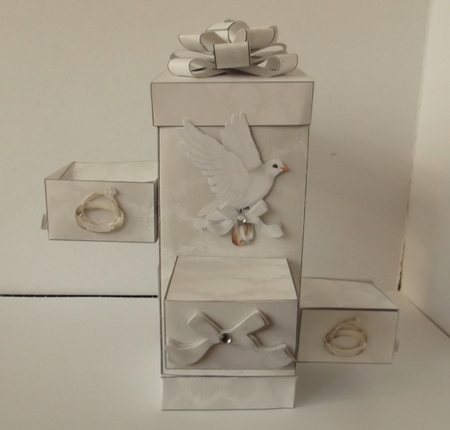 White wedding 3D treasure box kit by Shirley Thompson