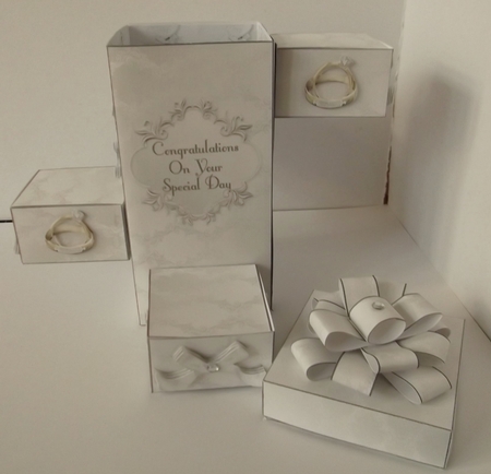 White wedding 3D treasure box kit by Shirley Thompson