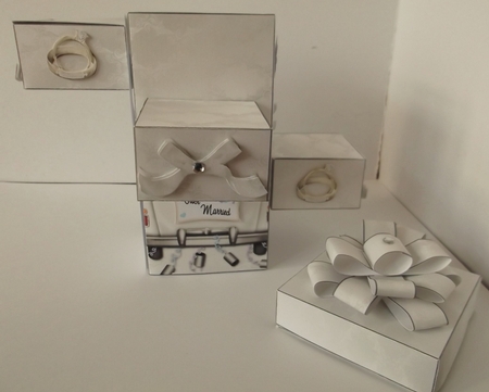 White wedding 3D treasure box kit by Shirley Thompson