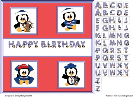 Anchors Away Penguin Clip Art Graphics by Shirley Thompson