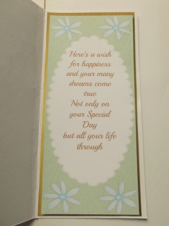 Lovely D.L with Peach Rose and Verse , by Shirley Thompson
