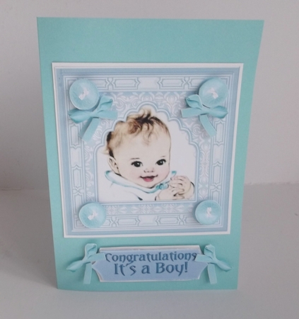 New baby Boy In fancy Frame by Shirley Thompson
