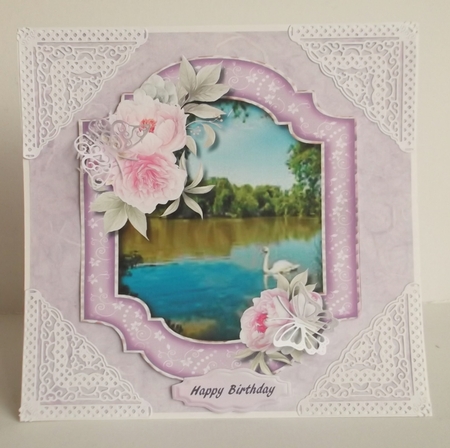 Beautiful Shaped Bracket wirth Lilac roses  by Shirley Thompson