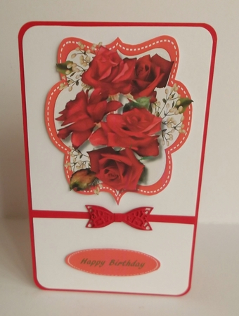 Beautiful Red Roses on a Shaped Mat 4, by Shirley Thompson