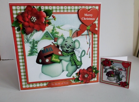 A letter for santa - christmas mouse card mini kit & decoupage by Shirley Thompson