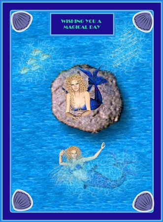 Beautiful Mermaid Poser Graphics pkg1 by Shirley Thompson