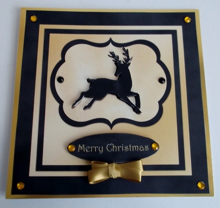 Black and Soft Gold Reindeer by Shirley Thompson