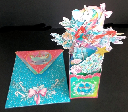 Rainbow Fantasy  Popup Box Card & Envelope by Shirley Thompson