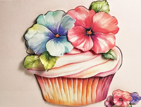 FLOWERED CUP CAKES BIRTHDAY CLIPART 38 PNG IMAGES FLOWERS by Debbie Bastian