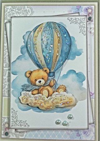  Set of 3 ~ Baby Boy Teddy Bear Mini Kit by Debbie Bastian