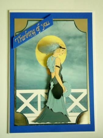 Deco Lady #7 Moonlight by the Sea by Margaret Gordon