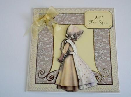 Sepia and Cream Vintage Girl by Margaret Gordon