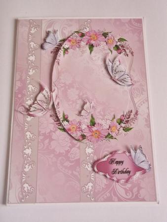Pink Flowers and Butterflies by Margaret Gordon