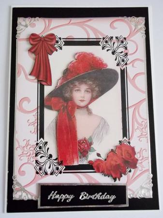 Pretty Vintage Lady in Frame A4 Topper by Margaret Gordon