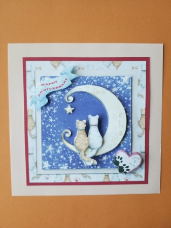 Anniversary - Cats - Moon by Susan Daywan