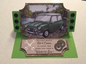 Male Birthday classic car (easel) topper and stopper (no base) 1 by Susan Doyle