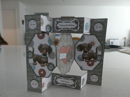 Doggies 1 Octagon Folded Pop-up Card  by Susan Doyle