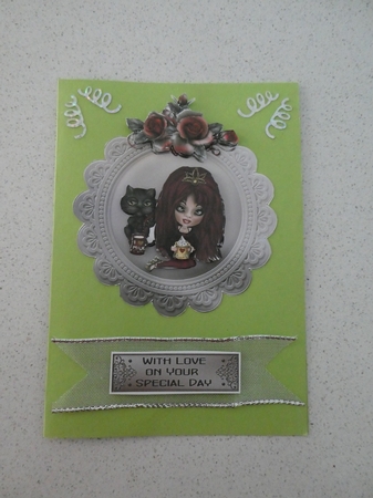 Friends - Circular topper with decoupage by Susan Doyle