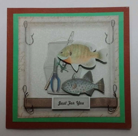 Male Card Gone Fishing  by Susan Doyle
